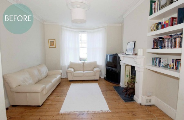 Bland living room before home staging