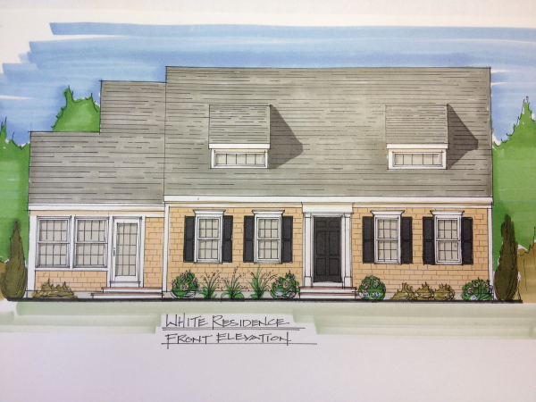 New cape Cod Home Rendering