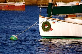 Christmas Wreath afloat on Cape Cod