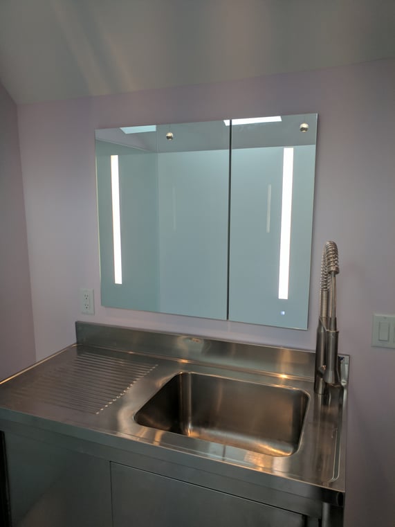 Stainless Vanity, Renovation, Remodeling, REEF builders, Cape Cod Builder Stainless Vanity, Renovation, Remodeling, REEF builders, Cape Cod Builder